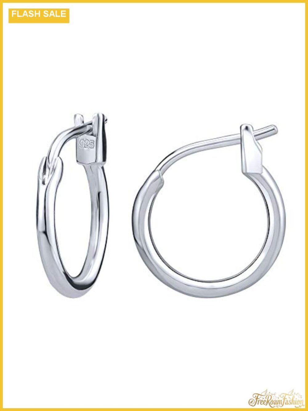 Sterling Silver Hoop Earrings Small 10mm Click-Top Huggie Earrings for Women